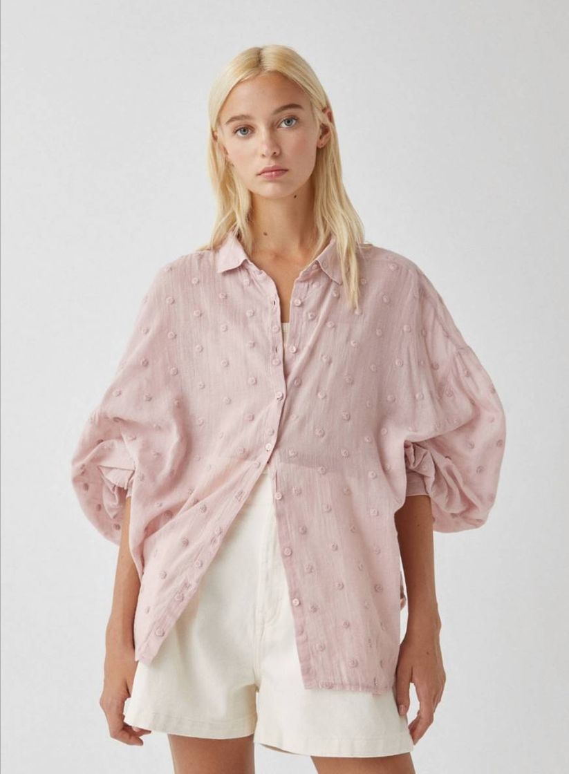 Social Camisa de plumeti com bordados 