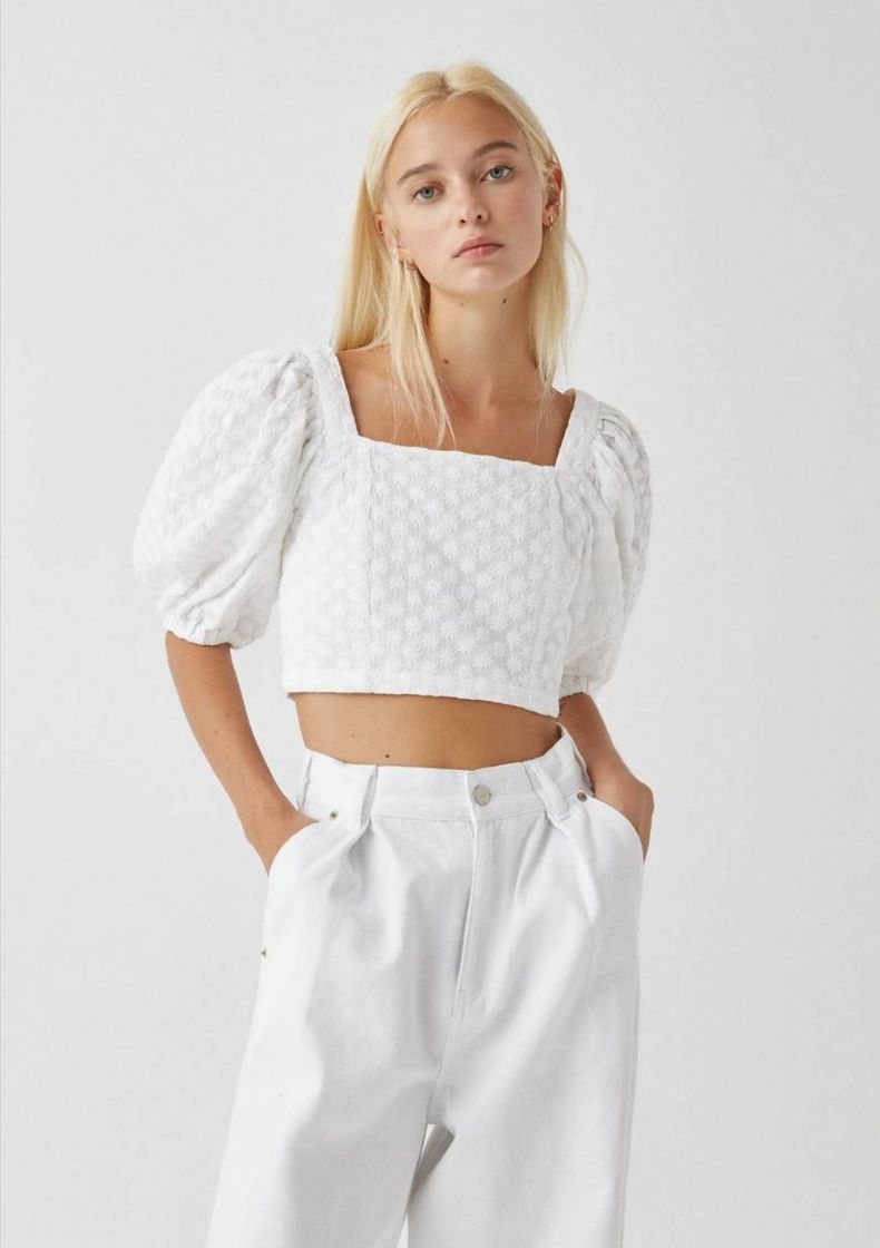 Social Camisa branca com bordados 