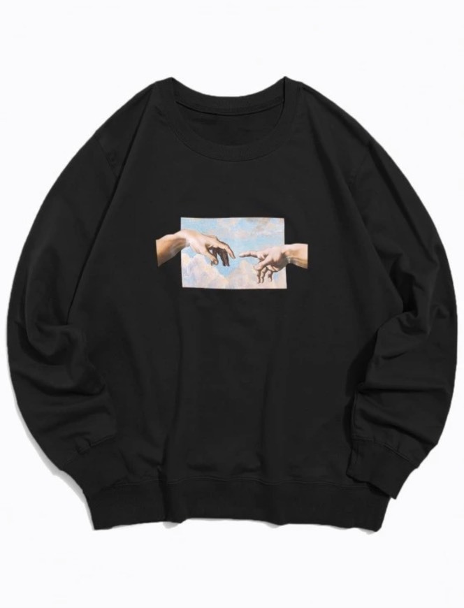 Product Helping hands pattern casual sweatshirt