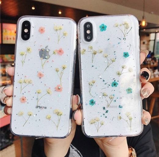 Capa de iPhone transparente com flores