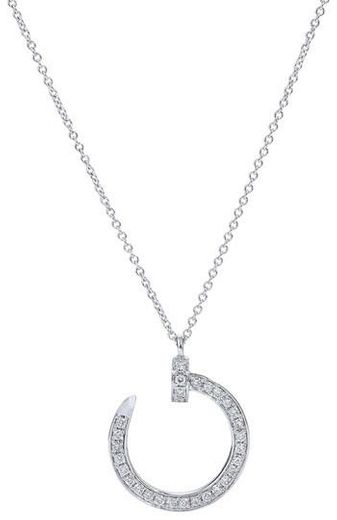 Cartier Juste Un Clou 18k White Gold Diamond Paved Necklace ...