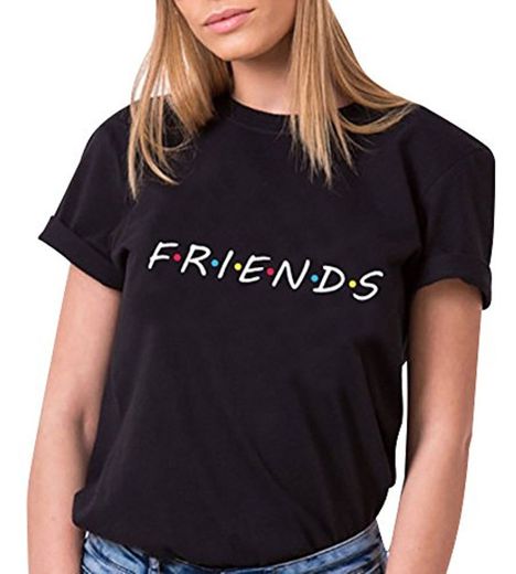 Tomwell Camiseta Mejor Amiga Shirt Best Friend Logo para Mujer 100% Algodón
