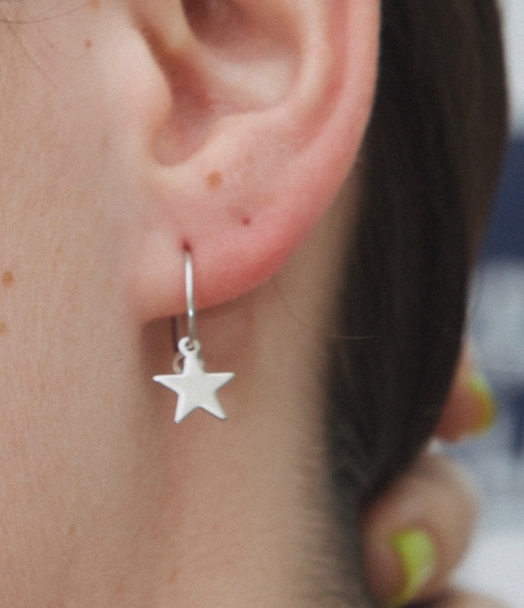 Moda Silver Star Charm Earrings - Brandy Melville