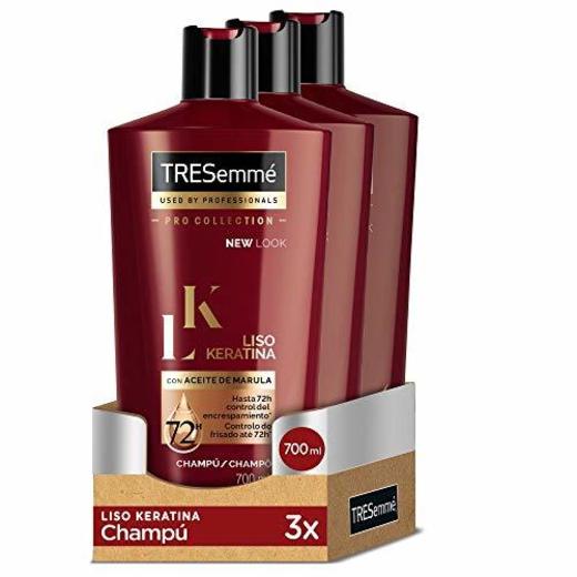 TRESemmé Champú Liso Keratina - Paquete de 3 x 700 ml -