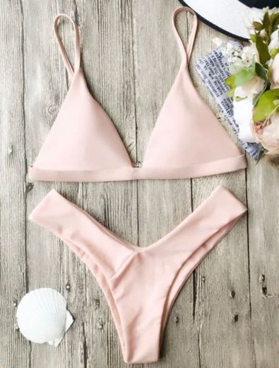 ZAFUL • Soft Pad Spaghetti Straps Thong Bikini Set  