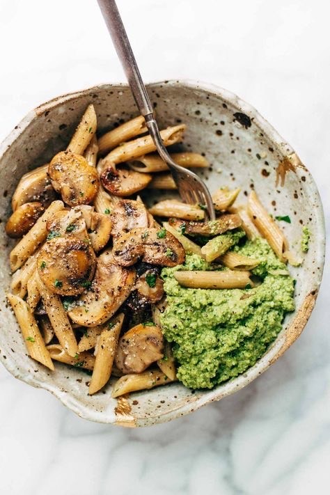 Fashion Simple Mushroom Penne with Walnut Pesto