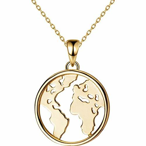 Place Beito Colgante 1 UNID Charm World Map Necklace Mundo Redondo Continente Colgante