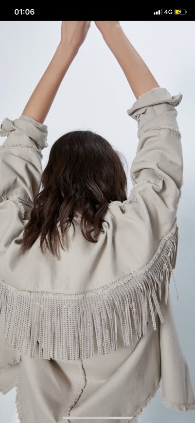 denim jacket with fringe 