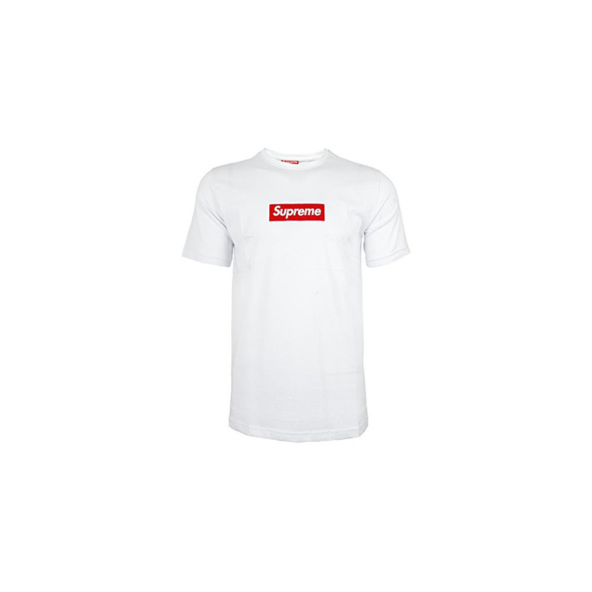 Social Supreme Italia - Camiseta con diseño Hombre suts 1103 Blanco Dope Skate Streetwear Mode White-Red