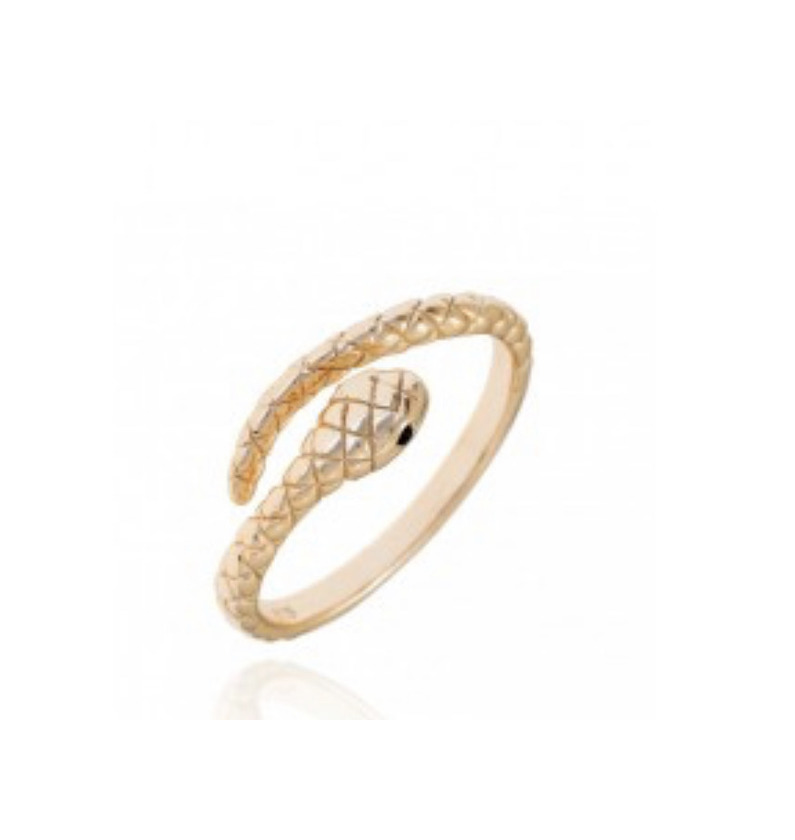 Producto Anillo serpiente plata bañado en oro