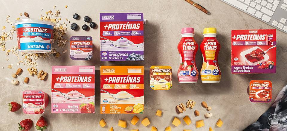 Product Iogurtes e Gelatina +Proteínas Hacendado na Mercadona

