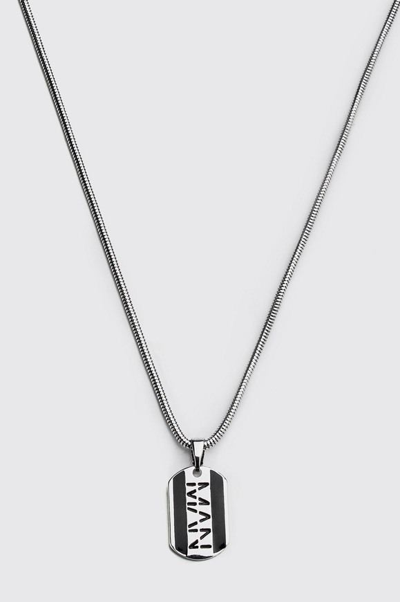 Fashion MAN Dash Dog Tag Necklace | boohooMAN