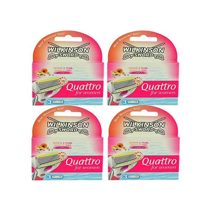 Product Wilkinson Sword Quattro Titanium for Women Papaya Pearl Cuchillas de afeitar Cuchillas