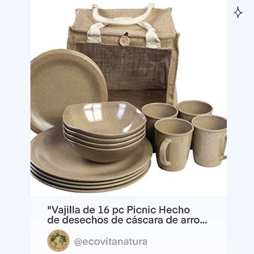 Productos Vajilla Picnic Hecho de desechos de cáscara de arroz 