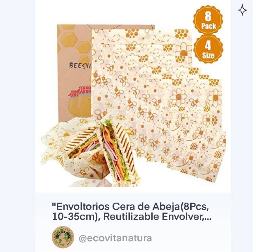 Producto Envoltorios Cera de Abeja 🐝 Reutilizable biodegradable 