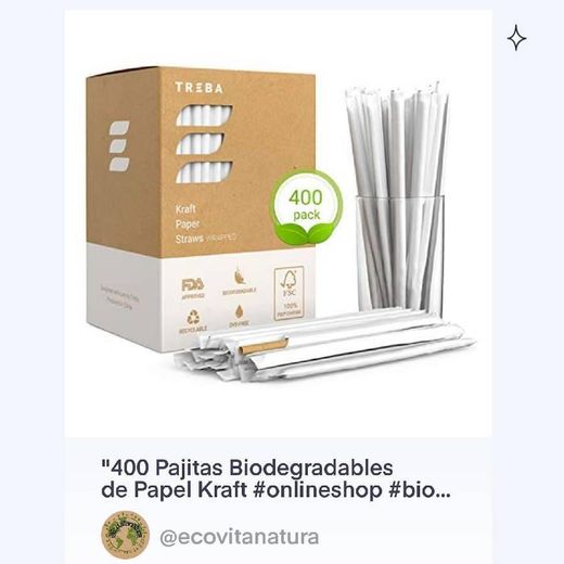400 Pajitas Biodegradables de Papel Kraft