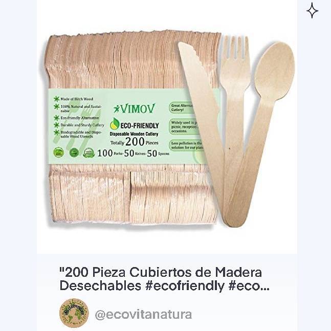 Products 200 Pieza Cubiertos de Madera Desechables #ecofriendly 