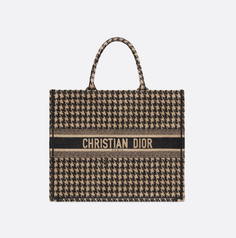 Product DIOR BOOK TOTE IN EMBROIDERED MULTICOLOR LUREX HOUNDSTOOTH