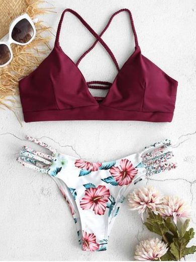 Zaful lace-up braided flower 