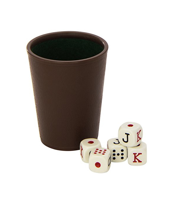 Product Cayro - Cubilete Forrado y 5 Dados de Poker