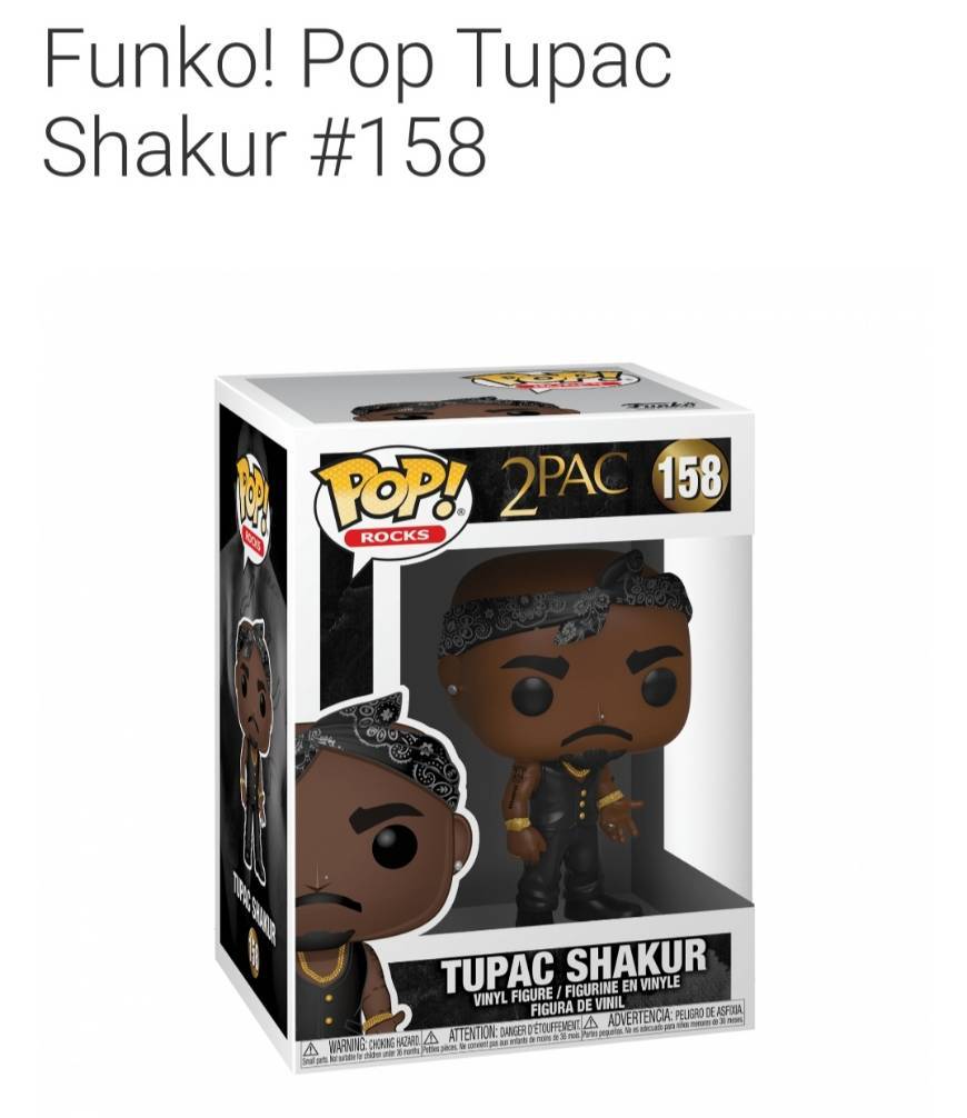 Moda Funko! Pop Tupac Shakur #158