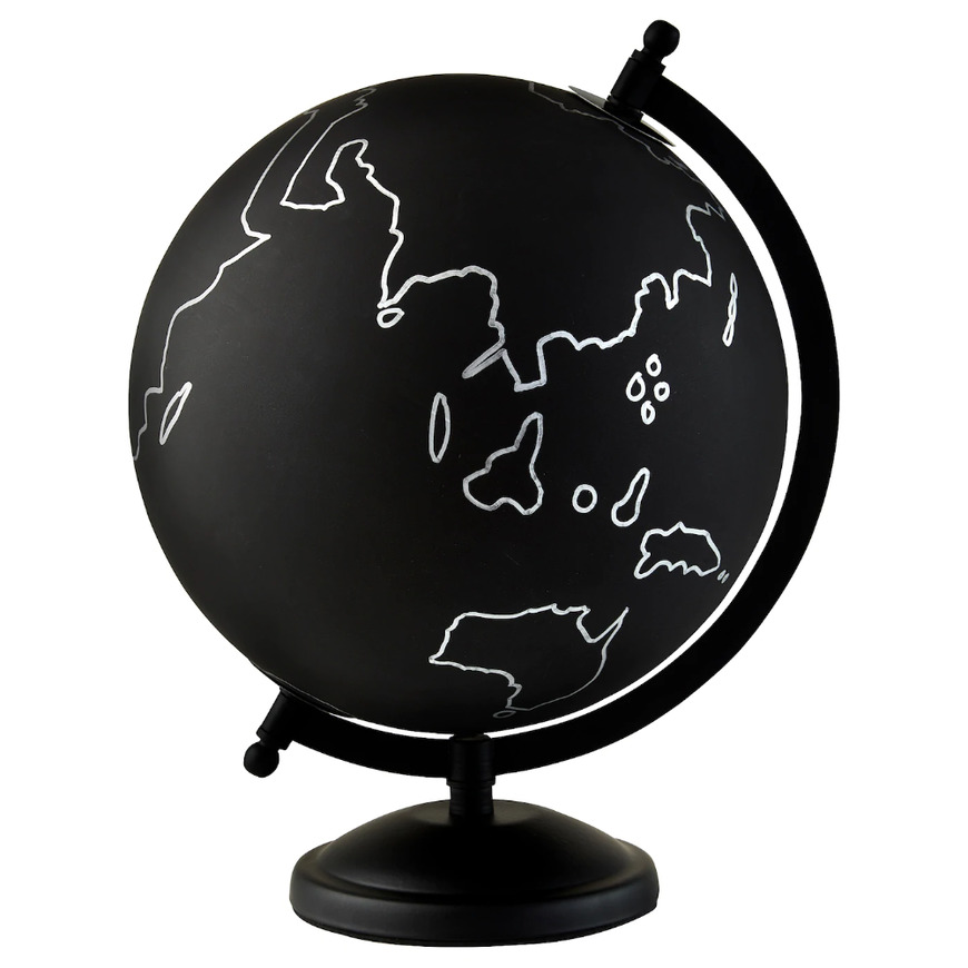 Moda Decoração, globo terrestre preto/cinzento, 28 cm