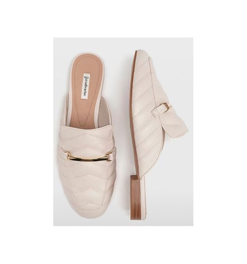 Mocassins mules acolchoadas com fivela 