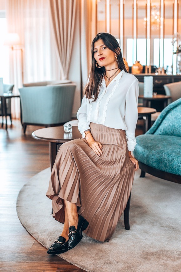 Social Saia plissada zara 