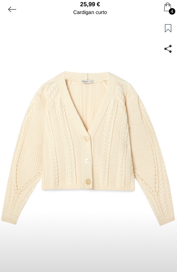 Moda Cardigan curto - Stradivarius 