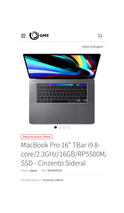 Products MacBook Pro’16 polegadas