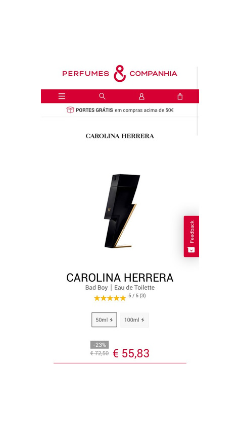 Product Bad boy Carolina Herrera Eau de Toilette 50 ml