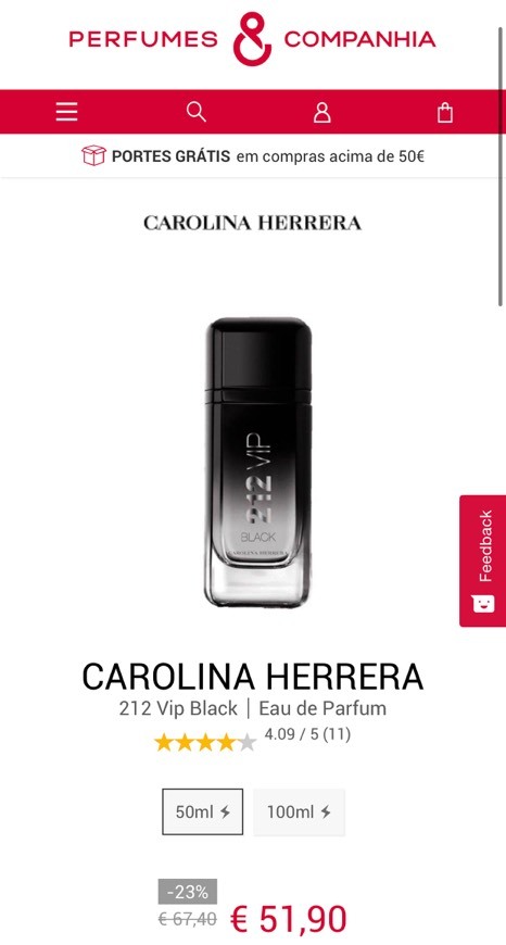 Fashion 212 Vip Black Carolina Herrera - Perfume