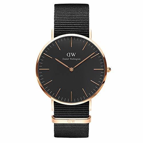 Daniel Wellington DW00100148 - Relojes en acero inoxidable con correa de nylon Unisex, color negro / gris