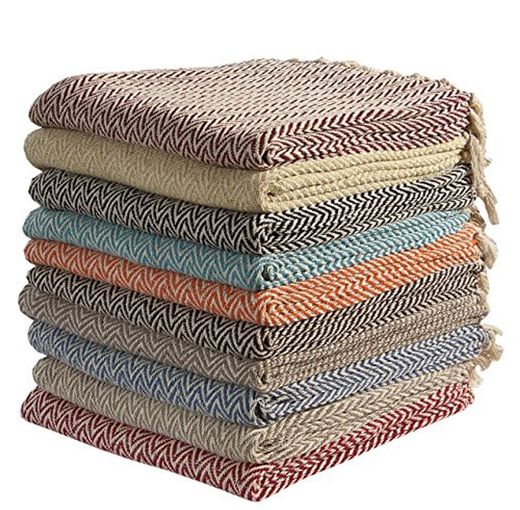 Large Cotton Zig-Zag Sofa Throws Single Bed Throw Arm Chair Covers 125