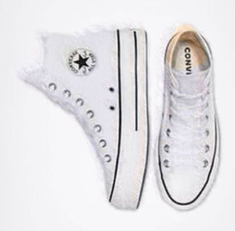 Fashion Converse Chuck Taylor CTAS Lift Hi, Zapatillas para Mujer, Blanco