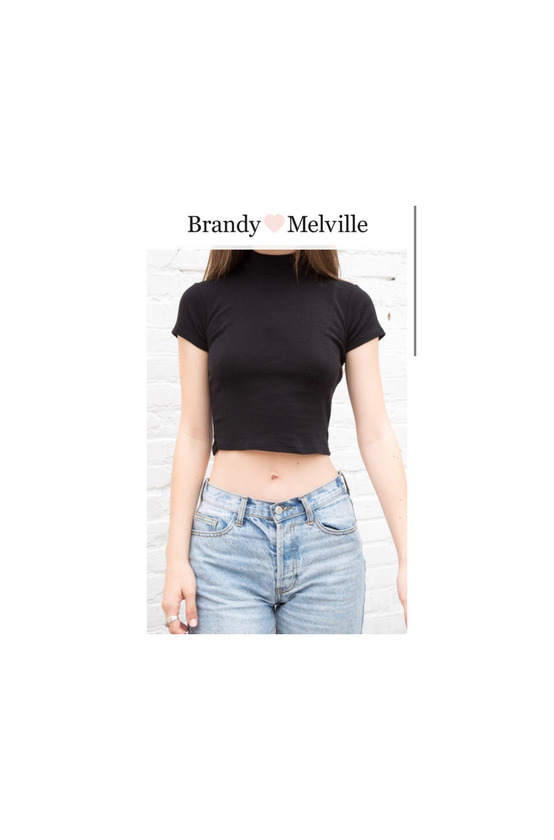 Product Black Crop T-shirt W/Low Turtleneck from Brandy&Melville