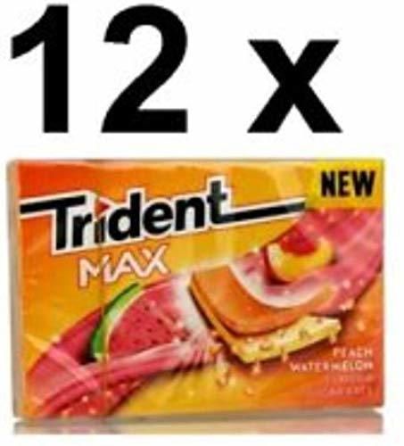 CHICLE TRIDENT MAX NEW SANDI/MELOCOTON 12 PAQUETES