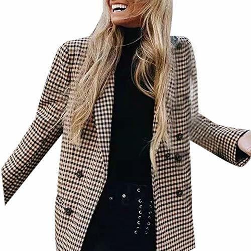 Elegantes Mujer Patchwork Traje Blazer Chaqueta Americana Chaqueta Abrigos Otoño Moda A