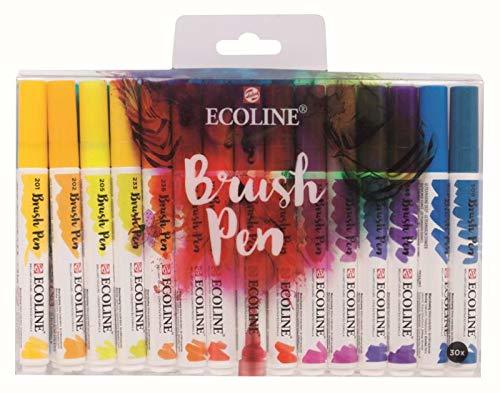 Social Royal Talens Ecoline Pluma Del Cepillo Conjunto De Marcadores De 30