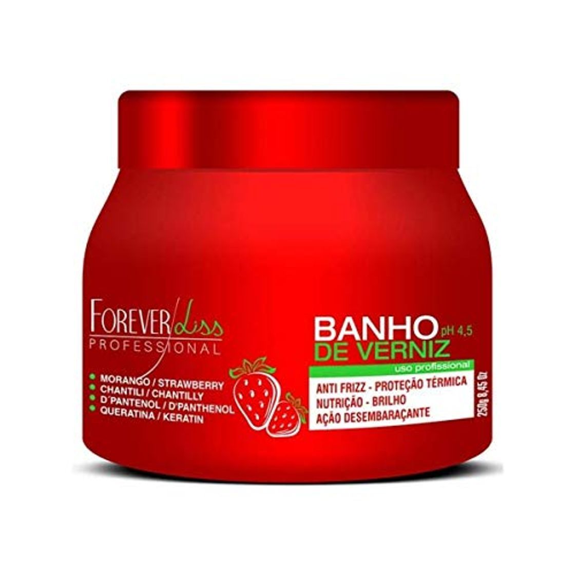Social Forever Liss Banho de Verniz Strawberry D Pantenol máscara de recuperación del