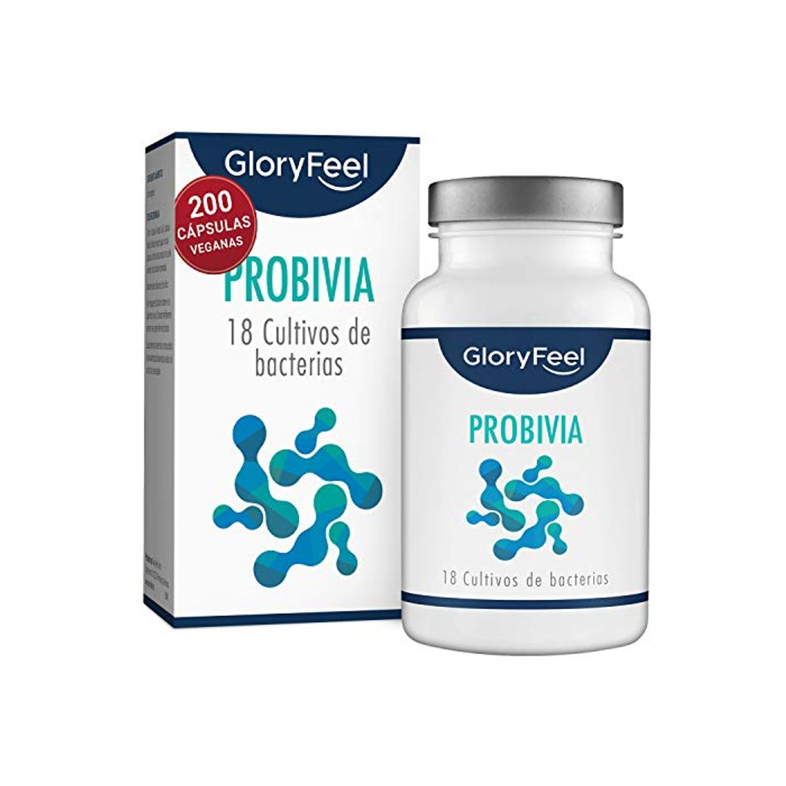 Producto GloryFeel® Probióticos Complex - 18 cepas bacterianas - 200 cápsulas con revestimiento