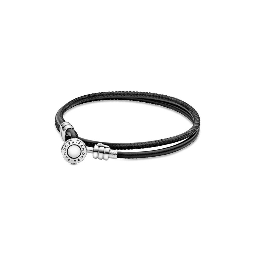 Productos Pulseira de crouro preto dupla volta