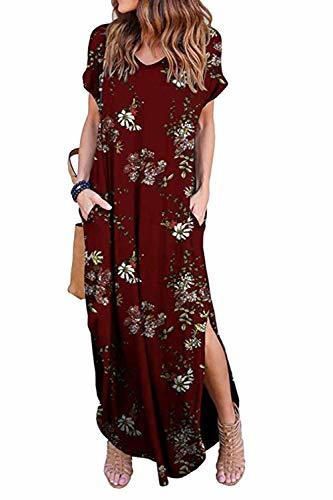 Vestidos Mujer Casual Playa Largos Verano Floral Vestido Boho Hendidura Falda Larga