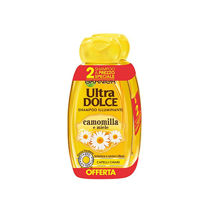 Social Garnier Ultra Dolce Shampoo al Extracto de Manzanilla y miel para pelo