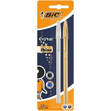 BIC oro y plata con tinta azul y negra