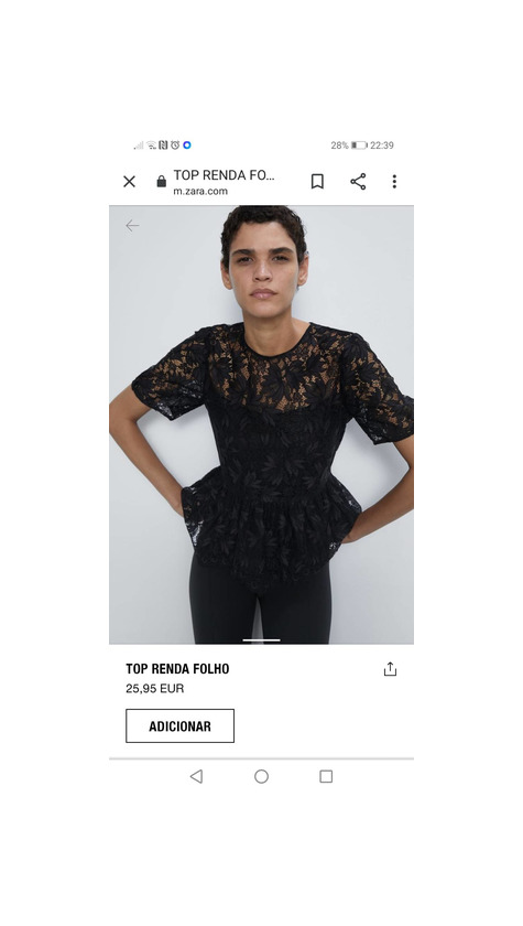 Product Top renda zara