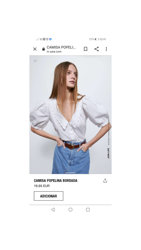 Producto Camisa popelina zara 