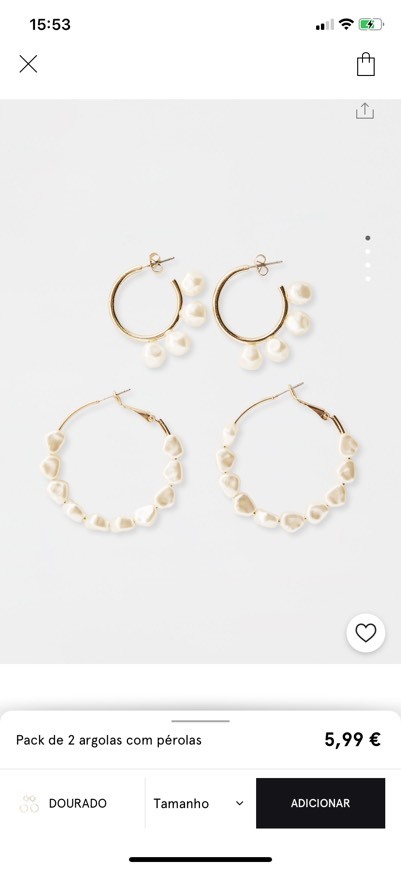 2 argolas com pérolas - Pack