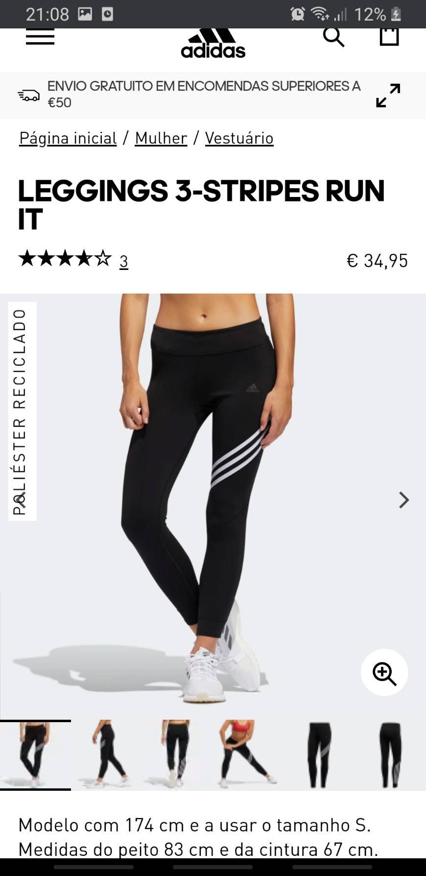 Moda Leggings 3 stripes Adidas