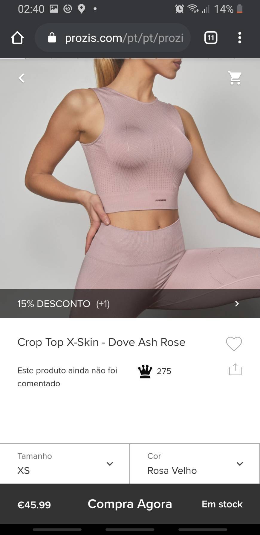 Moda skin crop top prozis